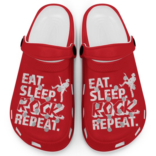 Discover Eat Sleep Rock Repeat Metal Music Rocker Headbanger Clogs