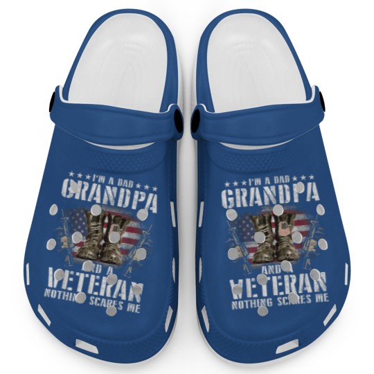 Discover I am a Dad Grandpa and a Veteran Nothing scares me USA Clogs