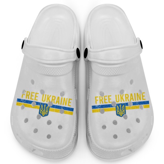 Discover Free Ukraine distressed Ukrainian blue yellow flag minimalist art - Free Ukraine - Clogs