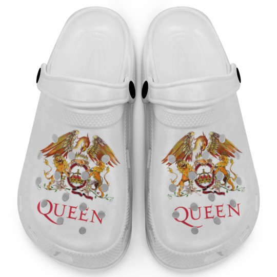 Discover Queen White Crest Freddie Mercury Brian May Clogs Clogs