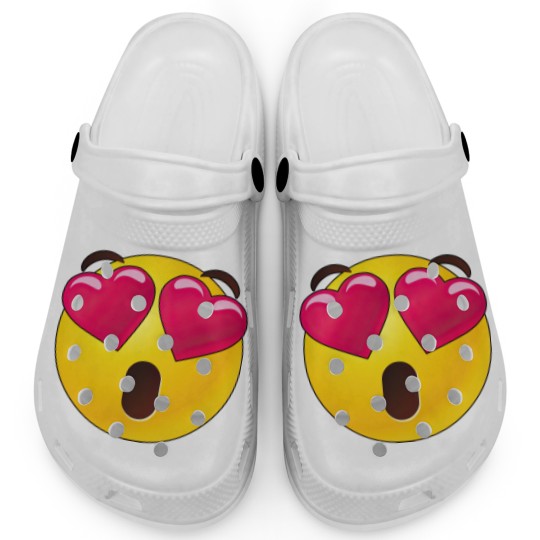 Discover Emoji Heart Eyes Valentines Clogs