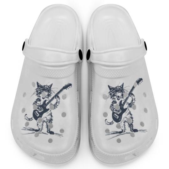 Discover Cat Strumming the Guitar Clogs, Cat Playing Bass Guitar Clogs