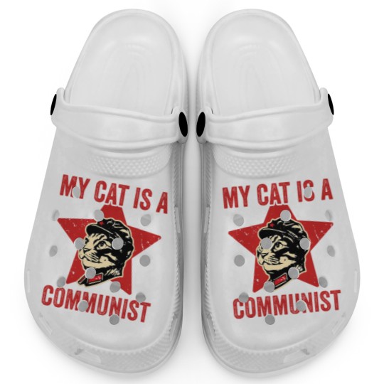 Discover My Cat Is A Communist Vintage Funny Cat Lover Sayi Clogs