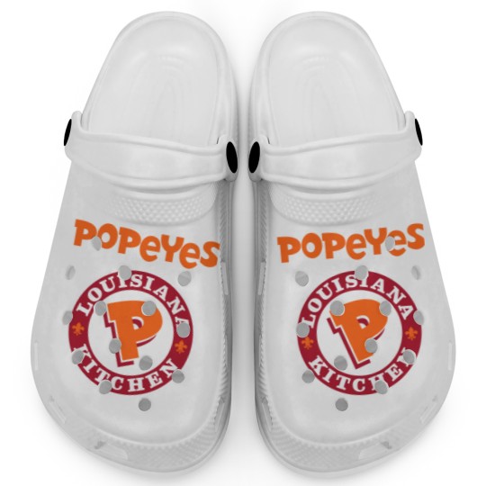 Discover Popeyes Louisiana Kitchen classic logos Clogs