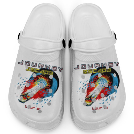 Discover Journey Escape Tour 1981 Rock Band Music Clogs