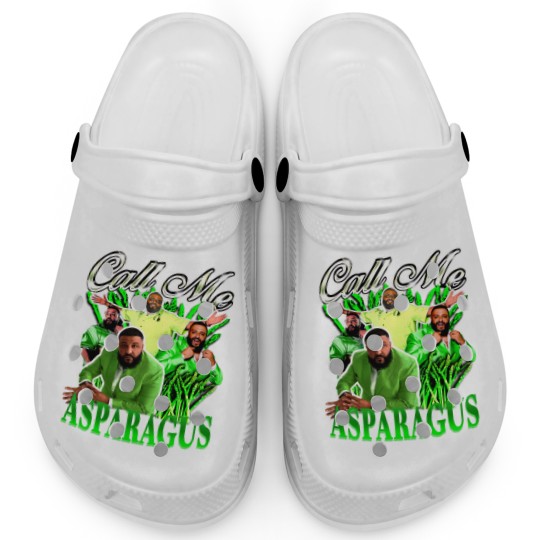 Discover Call Me Asparagus Clogs With DJ Khaled Graphic