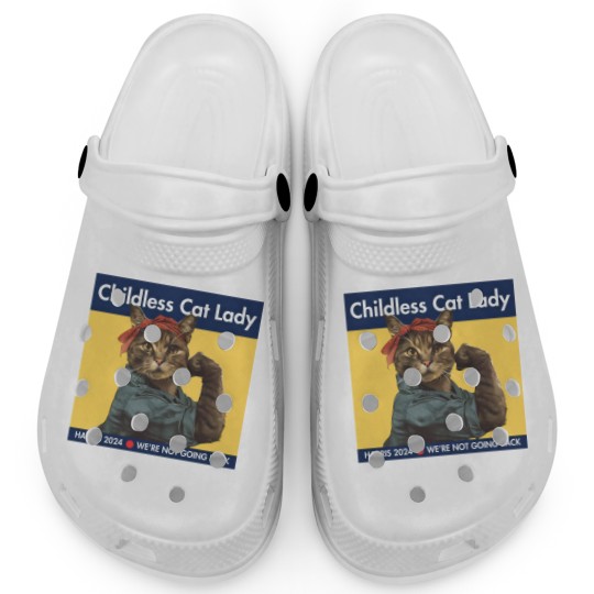 Discover Harris 2024 Clogs | Childless Cat Lady | Kamala Harris Clogs