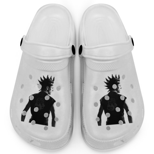 Discover Hawk Cobras Kai in Black and White Clogs