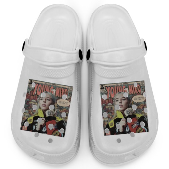 Discover Young Miko Comic Clogs, 90S Vintage Merch Book Art Id Album Trap Kitty World Tour 2023