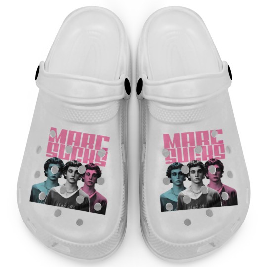 Discover Marc Sucks Empire Records Mark Funny Pop Art 90 Movies Damn the Man Unisex Clogs