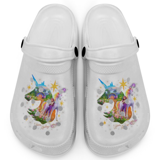 Discover Unicorn Academy Silhouette Sparkle Graphic Logo Clogs