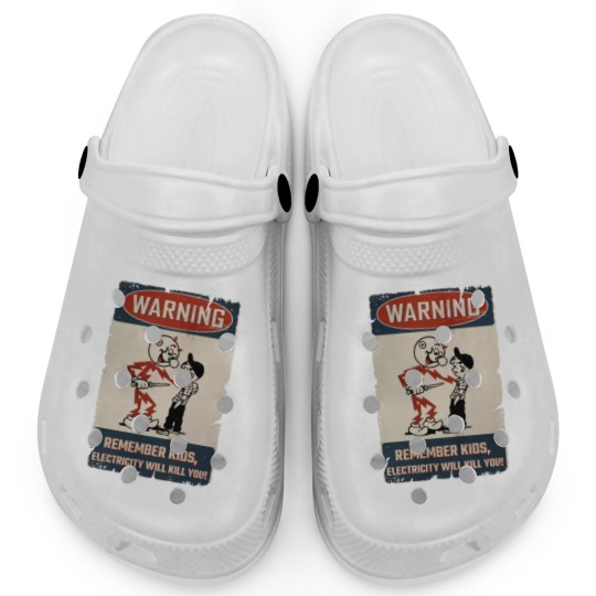 Discover vintage Electricity Will Kill You Kids Clogs