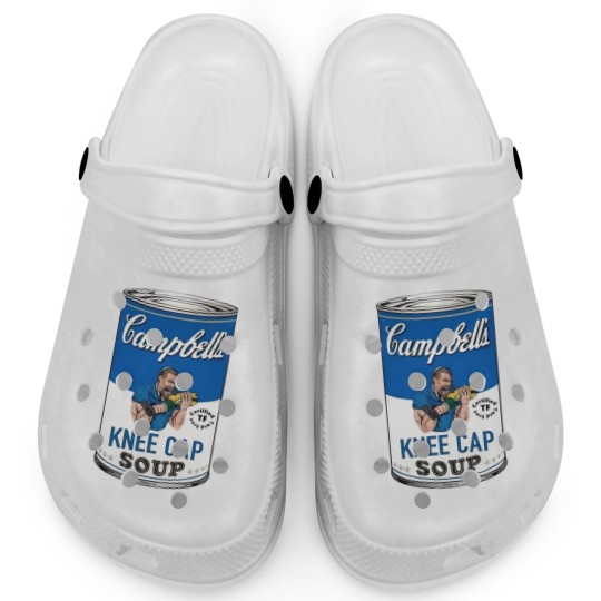 Discover Dan Campbell's Kneecap Soup Graphic Clogs, Dan Campbell Clogs