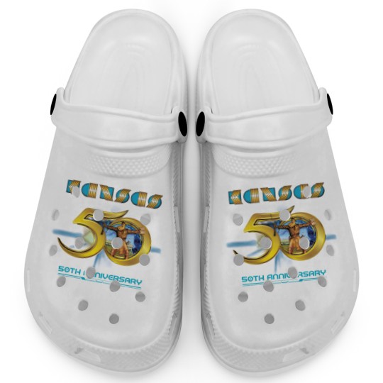 Discover Kansas 50th Anniversary Tour Leftoverture Point of Know Return Clogs