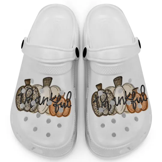 Discover Love Fall Y'All Clogs, Leopard Pumpkin Print Fall Clogs