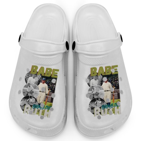 Discover Babe Ruth Baseball Clogs, 90s Vintage Bootleg Rap Clogs, HipHop Clogs