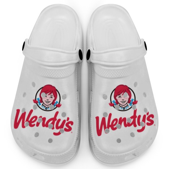 Discover Wendys Fast Food restaurant Logo Clogs