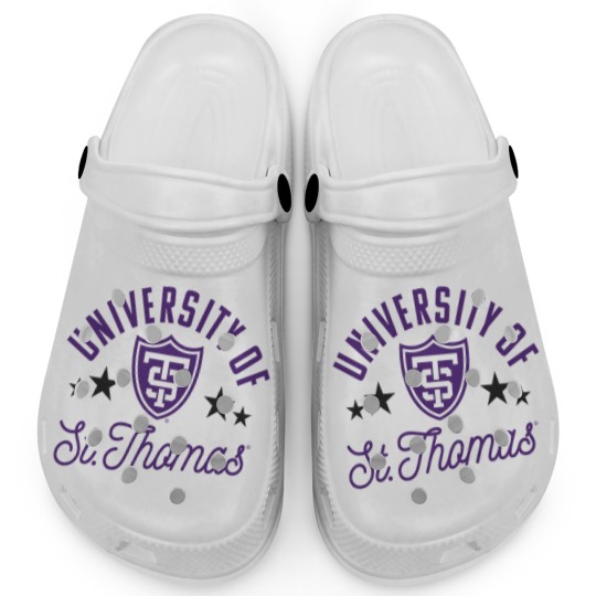 Discover University of St Thomas Tommies Logo Raglan Base Clogs
