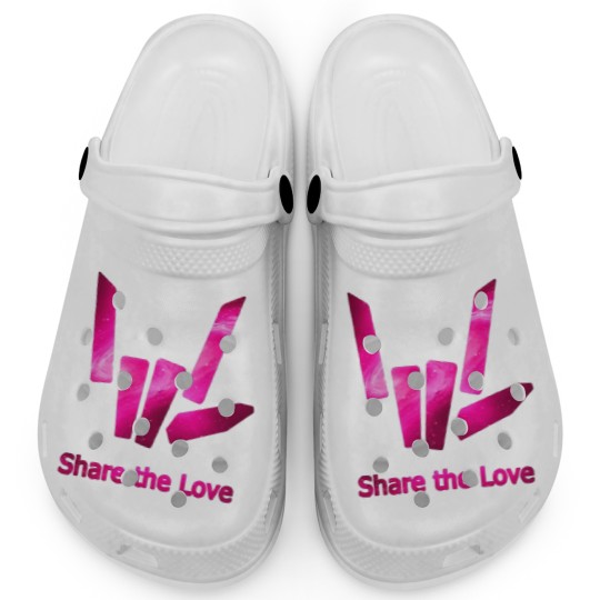 Discover Pink Galaxy Love Logo Clogs
