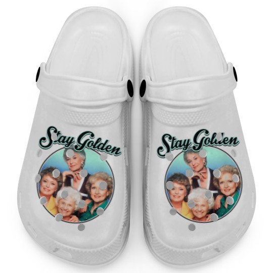 Discover Womens The Gol den Girls Stay Golden Four Mature Women TV Show 80s 90s Fans Gifts Clogs