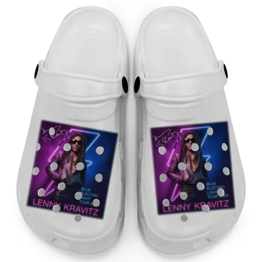 Discover Lenny Kravitz Electric Blue Light Tour 2024 Signature Unisex Clogs All Size