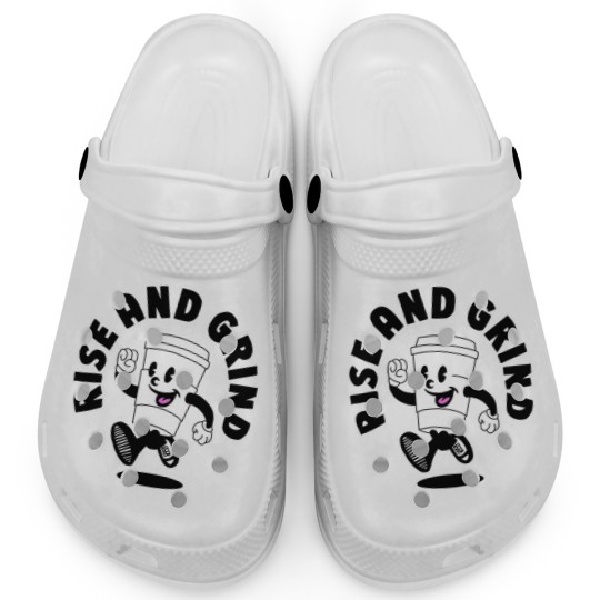 Discover Rise and grind, coffee, tea, motivation Clogs