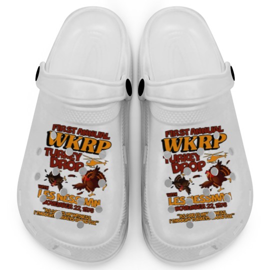 Discover Thanksgiving 1st Annual WKRP Turkey Drop Clogs