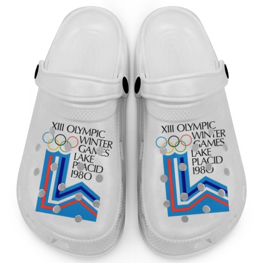 Discover Lake Placid 1980 Winter Olympics Men's Grey Clogs Size S-5XL