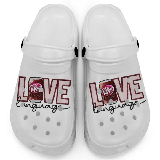 Discover Dr. Pepper Clogs, Love Language Dr Pepper, Beverage Clogs