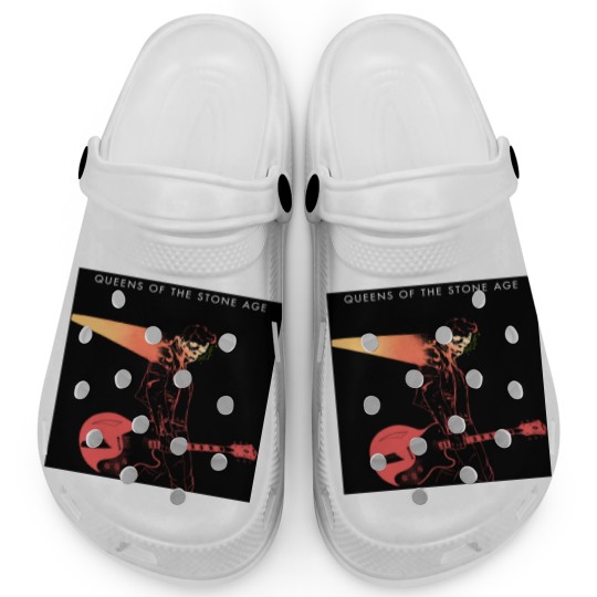 Discover Queens Of The Stone Age Skeleton Guitar Player Clogs, Queens Of the Stone Age Clogs