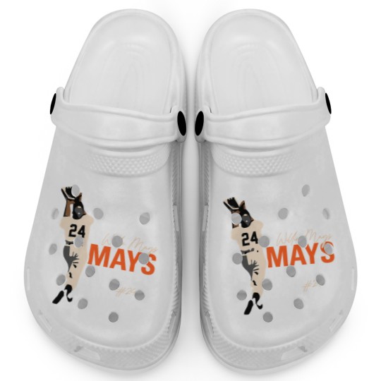 Discover Willie Mays 24 Clogs - The Catch Hand Draw Design