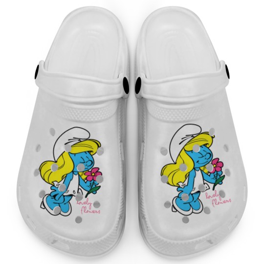 Discover Us The Smuurfs Smurfette Lovely Flowers Unisex Vintage Clogs