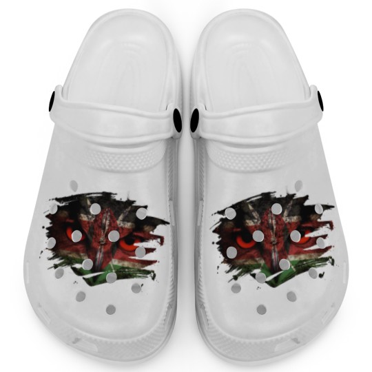 Discover Kenya Flag and Menacing Owl Clogs