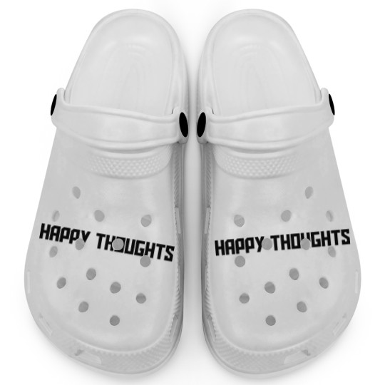 Discover happy thoughts shadow mirrored design logo only th Clogs