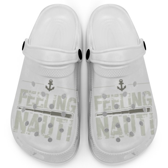 Discover Feeling Nauti Sailing Naughty Funny Pun Anchor Clogs