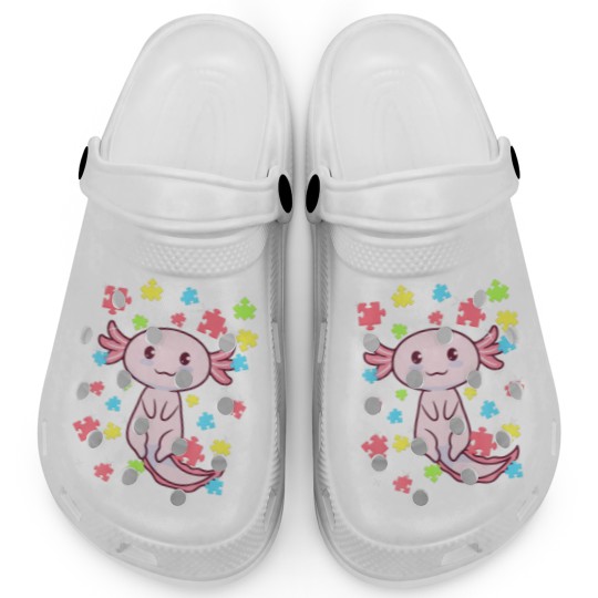 Discover Axolotl Autism Awareness Puzz;E Water Clogs