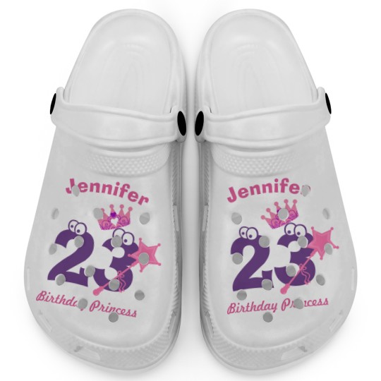 Discover Birthday Girl Custom Name Age Clogs