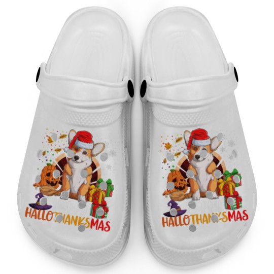 Discover Corgi Dog Happy Hallothanksmas Welsh Corgi Lover H Clogs