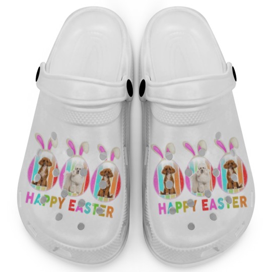 Discover Happy Easter Cute Bunny POODLE Dog Lover Clogs