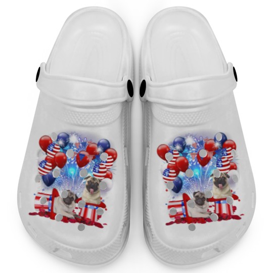 Discover Pug Firework American Flag 4Th Of July Dog Lover Clogs