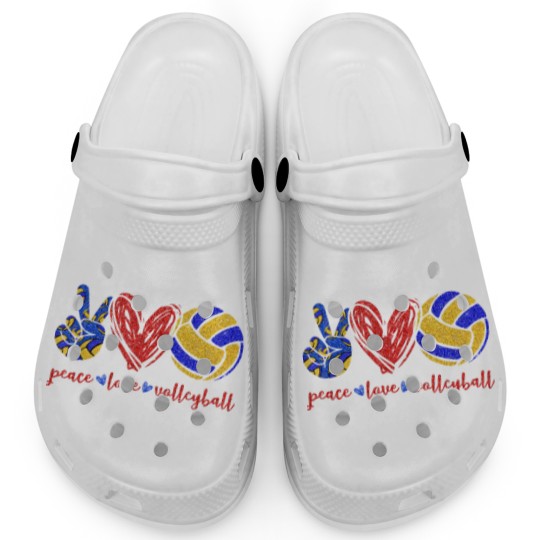 Discover Clogs - Volleyball Peace Love Design