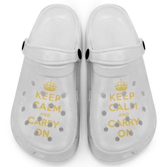 Discover keep calm and carry on Original Clogs