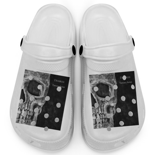 Discover Gothic Skull Head Black And White Tattoo Shop Clogs