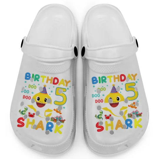 Discover Kids Baby Shark 5Th Birthday Boy Girl 5 Year Old G Clogs
