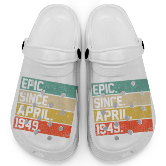 Discover Vintage Men Women 73Rd Birthday Epic Since April 1 Clogs
