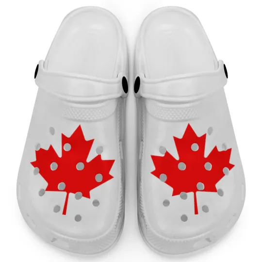 Discover Red Canada Maple Leaf Souvenir Clogs