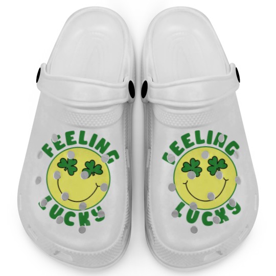 Discover St Patrick's Day I Feel Lucky Leopard Clover Graph Clogs