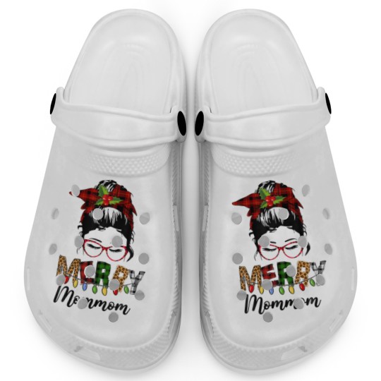 Discover Red Plaid Mommom Messy Bun Ladies Christmas Pajama Clogs