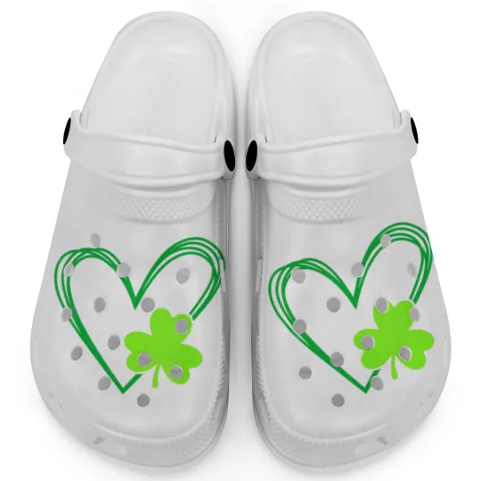 Discover Happy St Patrick's Day Irish Shamrock Heart Men Wo Clogs