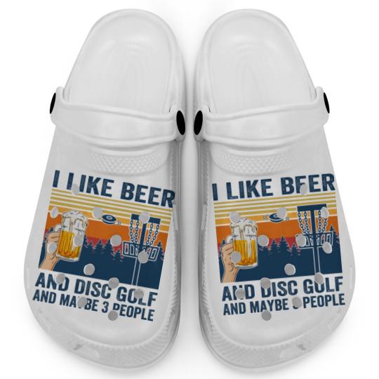 Discover i like beer and disc golf and maybe 3 people Clogs